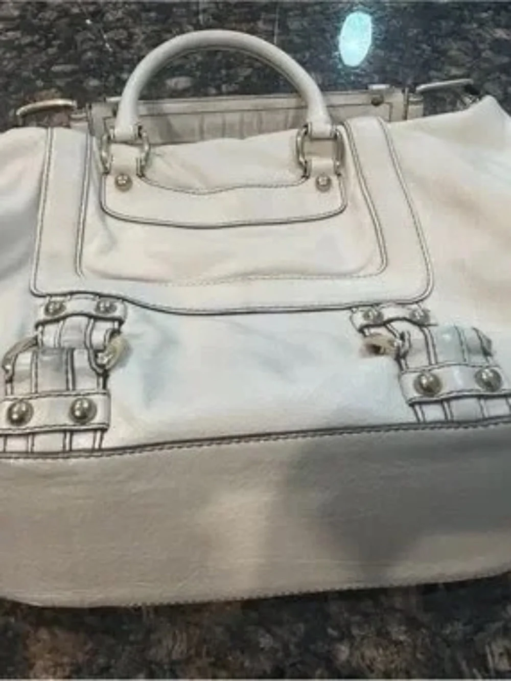 Banana Republic Leather Satchel with Brass Accents